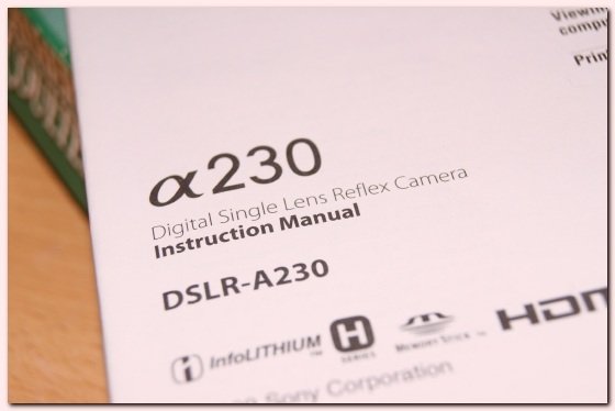 DSLR Sony A230 Manual