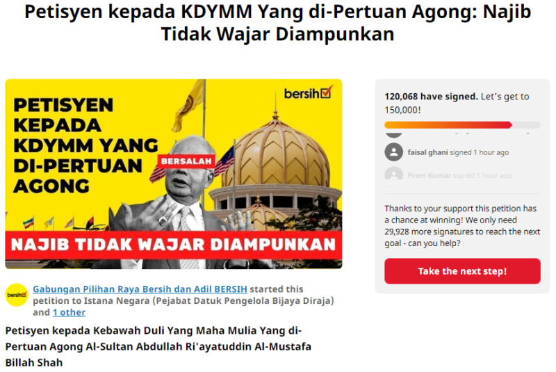 Independence Najib King Pardon Change.org